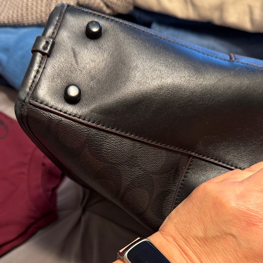 Coach Black and Brown Signature Briefcase - Picture 6 of 16